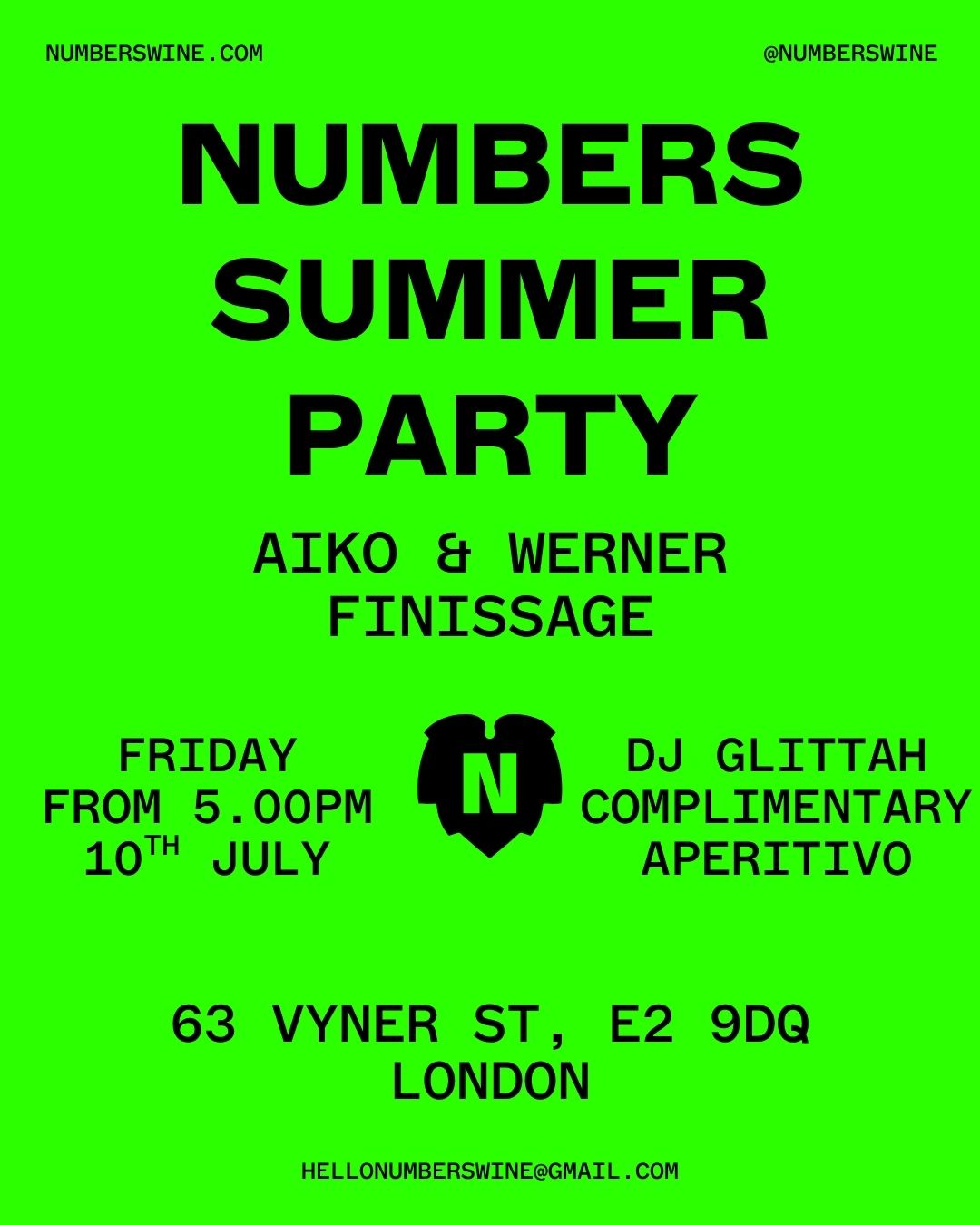 Numbers Summer Party poster