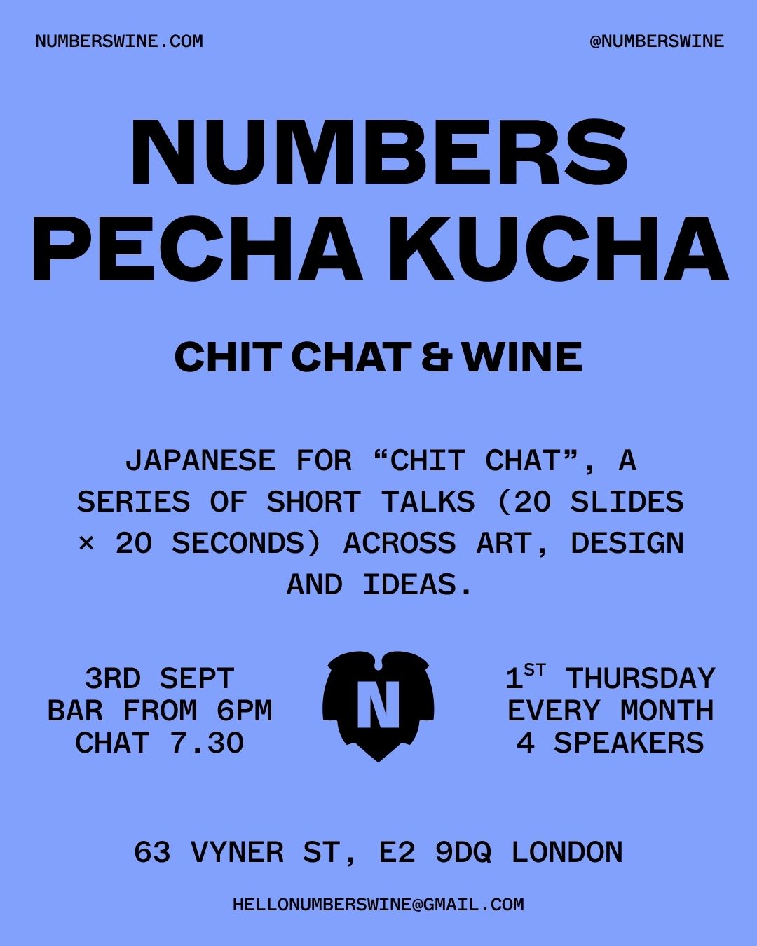 Numbers Pecha Kucha 3 September poster