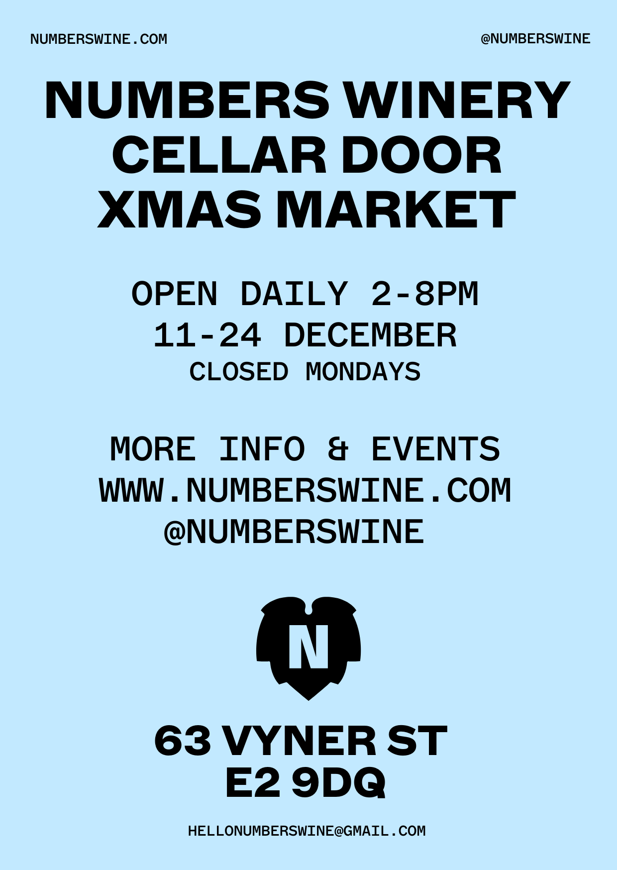 CHRISTMAS 25 @ 63 - OPEN DAILY -WINE, ART, CERAMICS AND EVENTS