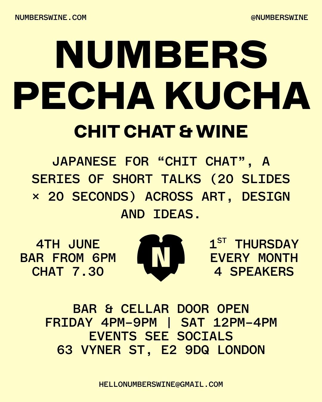 Numbers Pecha Kucha 4 June poster